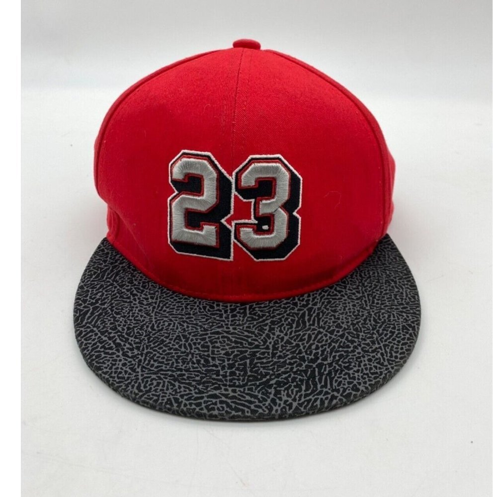 Michael Jordan 23 Snapback Hat Red Black OG Hustle Flat Brim Streetwear Cap‎